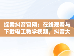 探索抖音官网：在线观看与下载电工教学视频，抖音大海视频大全 