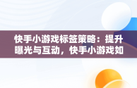 快手小游戏标签策略：提升曝光与互动，快手小游戏如何打标签视频 