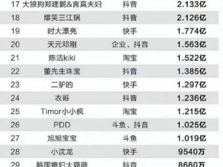 网络主播收入排行榜,网络主播收入排行榜前十名