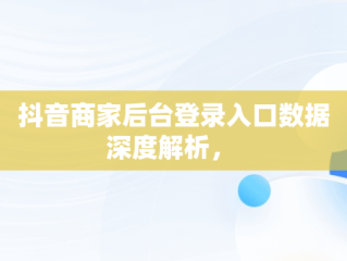 抖音商家后台登录入口数据深度解析， 