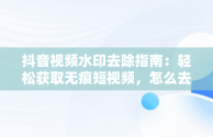 抖音视频水印去除指南：轻松获取无痕短视频，怎么去抖音视频水印教程 