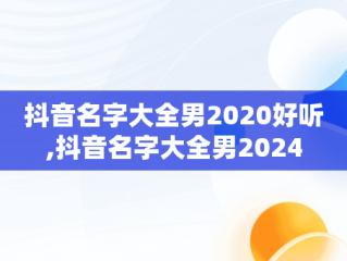 抖音名字大全男2020好听,抖音名字大全男2024
