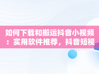 如何下载和搬运抖音小视频：实用软件推荐，抖音短视频搬运软件 