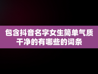 包含抖音名字女生简单气质干净的有哪些的词条