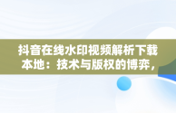 抖音在线水印视频解析下载本地：技术与版权的博弈，抖音在线水印视频解析保存到本地 