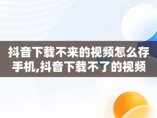 抖音下载不来的视频怎么存手机,抖音下载不了的视频怎么保存