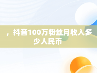 ，抖音100万粉丝月收入多少人民币 