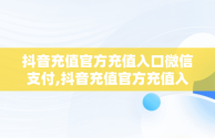 抖音充值官方充值入口微信支付,抖音充值官方充值入口