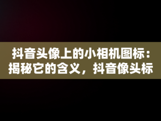 抖音头像上的小相机图标：揭秘它的含义，抖音像头标志 