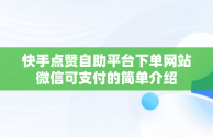 快手点赞自助平台下单网站微信可支付的简单介绍