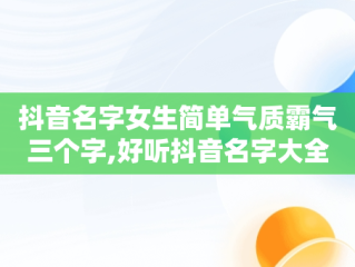 抖音名字女生简单气质霸气三个字,好听抖音名字大全女三字