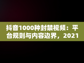 抖音1000种封禁视频：平台规则与内容边界，2021抖音禁封视频在线 