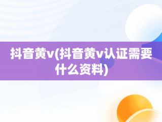 抖音黄v(抖音黄v认证需要什么资料)