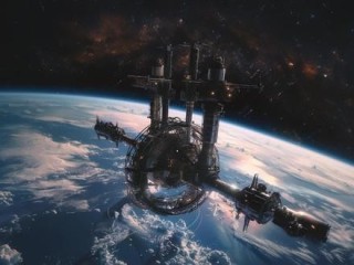 未来空间站绘画,AI未来空间站太神秘了