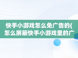 快手小游戏怎么免广告的(怎么屏蔽快手小游戏里的广告)