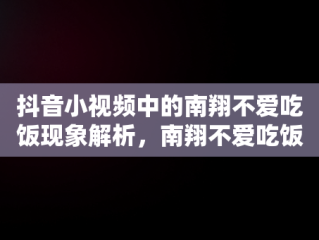 抖音小视频中的南翔不爱吃饭现象解析，南翔不爱吃饭背景音乐 