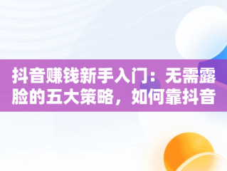 抖音赚钱新手入门：无需露脸的五大策略，如何靠抖音赚钱,不上班 