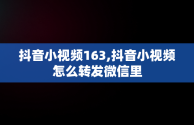 抖音小视频163,抖音小视频怎么转发微信里