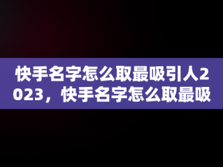 快手名字怎么取最吸引人2023，快手名字怎么取最吸引人两个字 