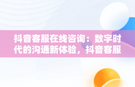 抖音客服在线咨询：数字时代的沟通新体验，抖音客服在线咨询在哪里 