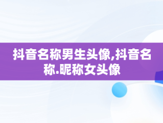 抖音名称男生头像,抖音名称.昵称女头像