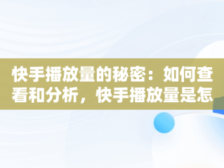 快手播放量的秘密：如何查看和分析，快手播放量是怎么看的啊 