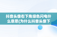 抖音头像右下角绿色闪电什么意思(为什么抖音头像下面有个绿色的抖音符号)