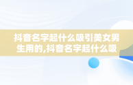 抖音名字起什么吸引美女男生用的,抖音名字起什么吸引美女男生用的名字