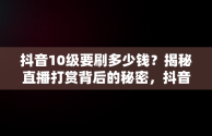 抖音10级要刷多少钱？揭秘直播打赏背后的秘密，抖音10级要刷多少钱? 