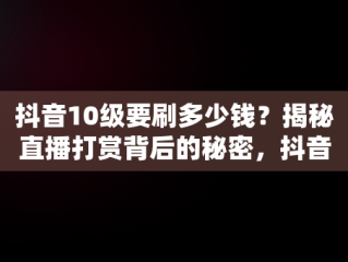 抖音10级要刷多少钱？揭秘直播打赏背后的秘密，抖音10级要刷多少钱? 