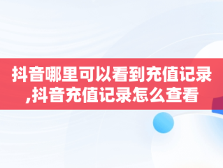 抖音哪里可以看到充值记录,抖音充值记录怎么查看