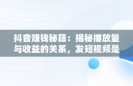 抖音赚钱秘籍：揭秘播放量与收益的关系，发短视频是怎么赚钱的 