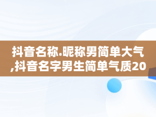 抖音名称.昵称男简单大气,抖音名字男生简单气质2020