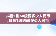 抖音1到60级要多少人民币,抖音1级到60多少人民币