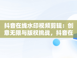 抖音在线水印视频剪辑：创意无限与版权挑战，抖音在线水印视频剪辑软件 