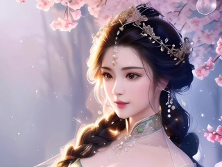 ai国风插画过程,ai绘画国风美女