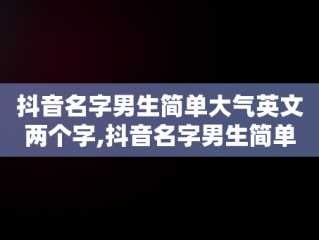 抖音名字男生简单大气英文两个字,抖音名字男生简单大气