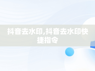 抖音去水印,抖音去水印快捷指令