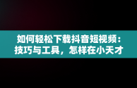 如何轻松下载抖音短视频：技巧与工具，怎样在小天才手表上下载抖音短视频 