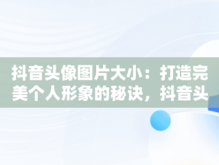 抖音头像图片大小：打造完美个人形象的秘诀，抖音头像图片大小图片对比 