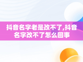 抖音名字老是改不了,抖音名字改不了怎么回事