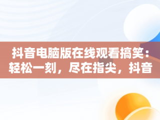 抖音电脑版在线观看搞笑：轻松一刻，尽在指尖，抖音电脑版在线观看搞笑电影 