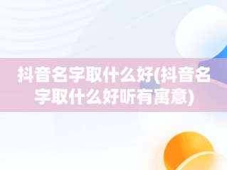 抖音名字取什么好(抖音名字取什么好听有寓意)