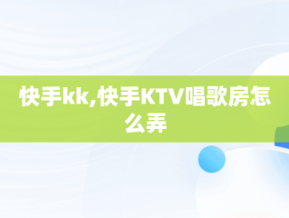 快手kk,快手KTV唱歌房怎么弄