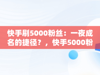 快手刷5000粉丝：一夜成名的捷径？，快手5000粉可以做什么 