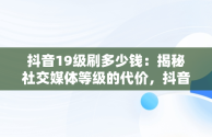 抖音19级刷多少钱：揭秘社交媒体等级的代价，抖音19级刷多少钱了 