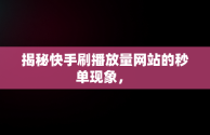 揭秘快手刷播放量网站的秒单现象， 