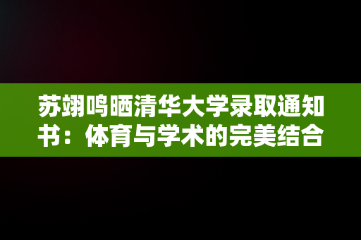 苏翊鸣晒清华大学录取通知书：体育与学术的完美结合，苏翊鸣晒清华大学录取通知书一 